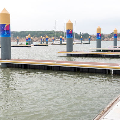 Marina Dock Accessories Silver Aluminum Alloy Floating Pontoon Wharf Engineering Design Floating Platform Walkway