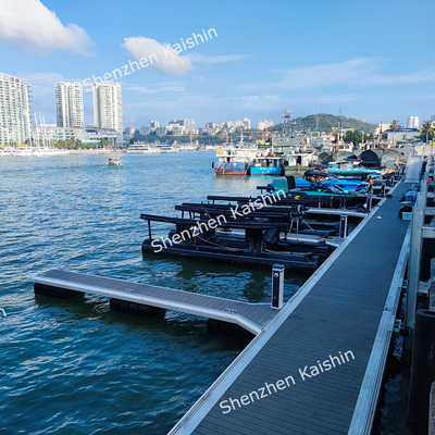 Plataforma flutuante de iate de pontoon flutuante de alumínio de doca de dedos marinha de longa duração